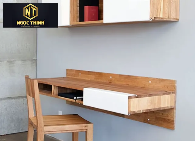 BÀN LÀM VIỆC TREO TƯỜNG CÓ HỘC TỦ TIỆN LỢI